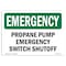 Signmission OSHA EMERGENCY, 3.5" Height, 5" Width, Decal, 5" W, 3.5" H, Landscape, Propane Pump Switch Shutoff OS-EM-D-35-L-10412 - alternate 1
